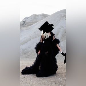 Black tulle dress